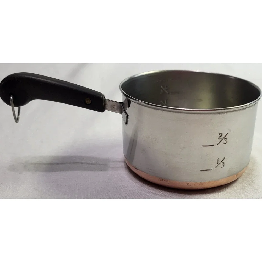 Revere Ware Measuring Cup Vintage Copper Bottom Stainless Steel USA Kitchen
